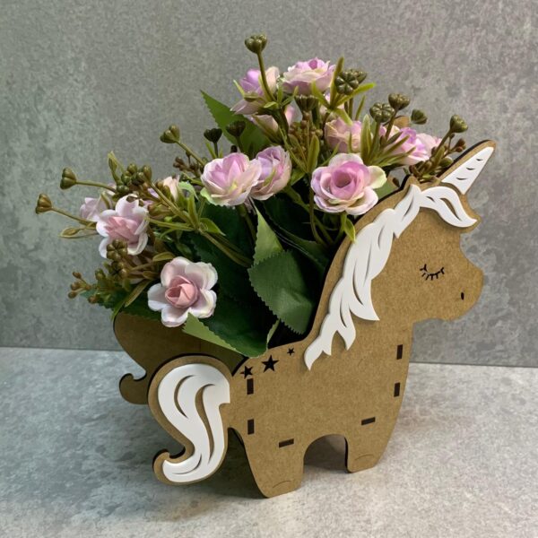 Vaso para flores em acrílico e mdf