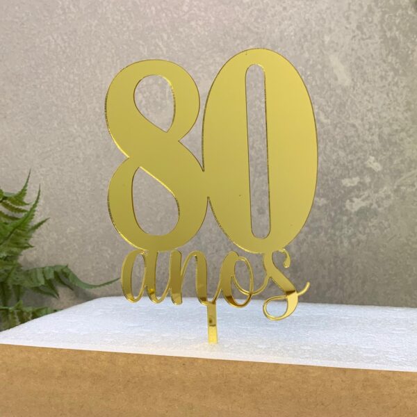 Topo de bolo 80 anos