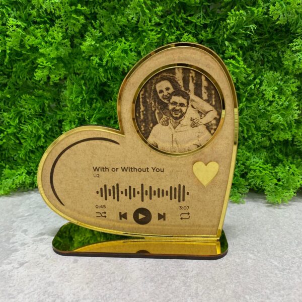 Display coração com foto personalizado