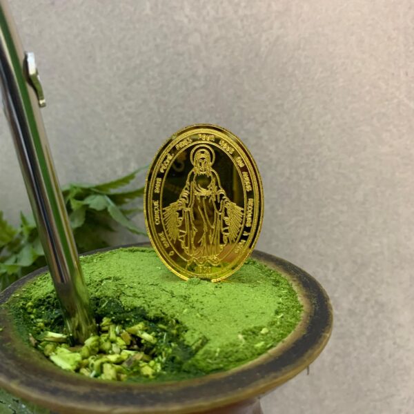 Enfeite para chimarrão Medalha Nossa Senhora das Graças