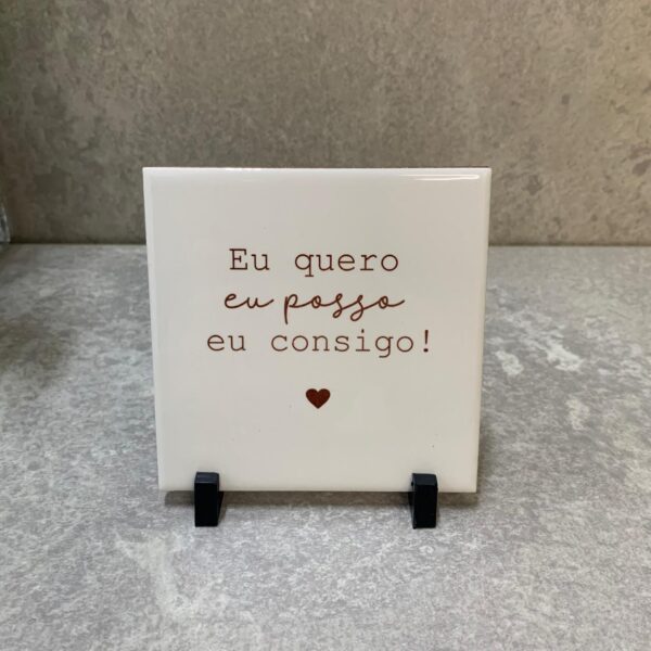 Azulejo de cerâmica "EU QUERO"