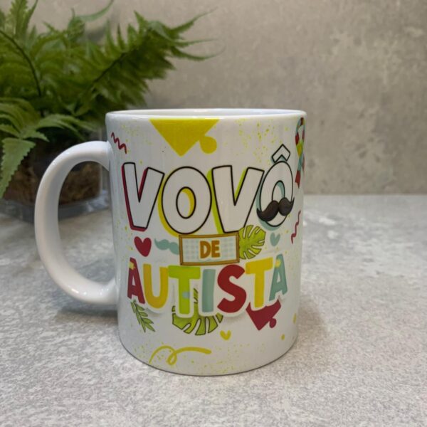 Caneca em cerâmica "Vovô de autista"