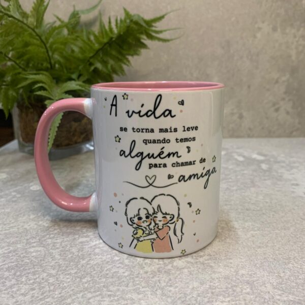 Caneca em cerâmica "A vida se torna..."