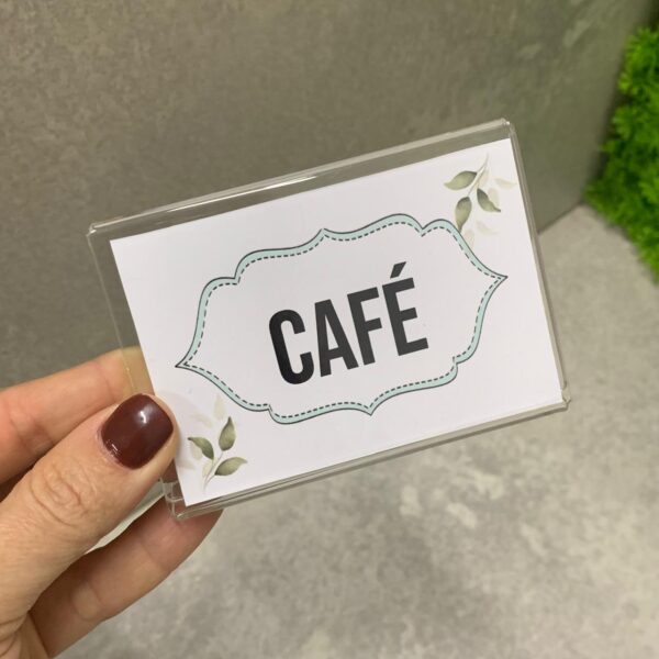 Display de Mesa 10x7cm c/ dobra em acrílico "Café"